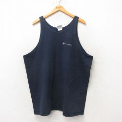 XL★古着 チャンピオン Champion ビンテージ タンクトップ メンズ 00年代 00s ワンポイントロゴ 大きいサイズ コットン 黒 ブラック 25jun07 中古