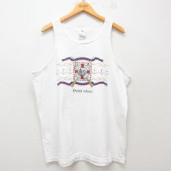 XL★古着 ビンテージ タンクトップ メンズ 00年代 00s イカリ 浮輪 コットン クルーネック 白 ホワイト 25jun07 中古