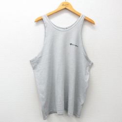 XL★古着 チャンピオン champion ビンテージ タンクトップ メンズ 00年代 00s ワンポイントロゴ クルーネック グレー 霜降り 25jun09 中古