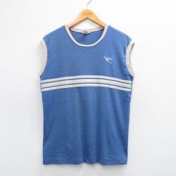 M★古着 ノースリーブ ビンテージ Tシャツ メンズ 80年代 80s mac Gregor クルーネック USA製 薄紺 ネイビー 25jun09 中古