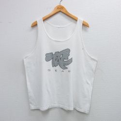 XL★古着 タンクトップ メンズ TAC GEAR クルーネック 白 ホワイト 25jun09 中古
