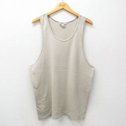 【20%OFF】XL★古着 ベーシックエディションズ ビンテージ タンクトップ メンズ 90年代 90s 無地 クルーネック ベージュ カーキ 25jun21 中古