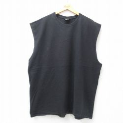 XL★古着 ハーレーダビッドソン Harley Davidson ノースリーブ Tシャツ メンズ 無地 大きいサイズ コットン クルーネック 黒 ブラック 【spe】 25jun21 中古