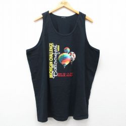 XL★古着 ビンテージ タンクトップ メンズ 00年代 00s ミシガン 気球 大きいサイズ クルーネック 黒 ブラック 25jun21 中古