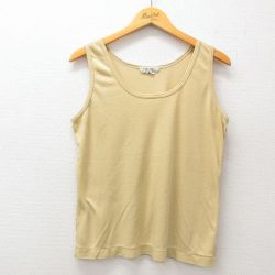 L★古着 ビンテージ タンクトップ メンズ 90年代 90s 無地 クルーネック 黄系 イエロー 25jun26 中古