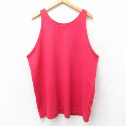 XL★古着 チャンピオン champion タンクトップ メンズ ワンポイントロゴ 大きいサイズ 赤 レッド 25jun26 中古