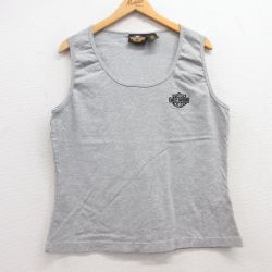 L★古着 ハーレーダビッドソン Harley Davidson タンクトップ メンズ ワンポイントロゴ クルーネック グレー 霜降り 25jun28 中古