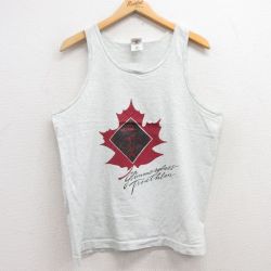 L★古着 フルーツオブザルーム ビンテージ タンクトップ メンズ 90年代 90s トライアスロン クルーネック USA製 薄グレー 霜降り 25jun28 中古