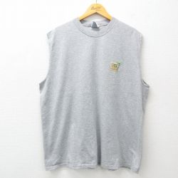 【20%OFF】XL★古着 ノースリーブ ビンテージ Tシャツ メンズ 00年代 00s ST.THOMAS カエル 大きいサイズ コットン クルーネック グレー 霜降り 25jul03 中古