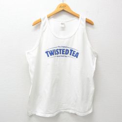 XL★古着 ビンテージ タンクトップ メンズ 00年代 00s TWISTED TEA 大きいサイズ コットン クルーネック 白 ホワイト 25jul03 中古