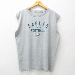 【20%OFF】XL★古着 ノースリーブ ビンテージ Tシャツ メンズ 00年代 00s NFL フィラデルフィアイーグルス 大きいサイズ クルーネック グレー 霜降り アメフト スーパーボウル 25jul03 中古