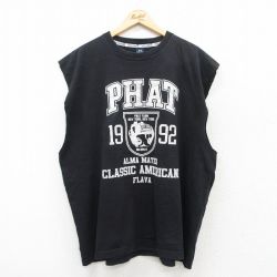 XL★古着 ノースリーブ ビンテージ Tシャツ メンズ 00年代 00s PHAT FARM 大きいサイズ コットン クルーネック USA製 黒 ブラック 25jul03 中古