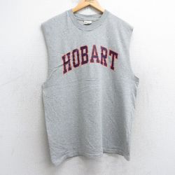 L★古着 ノースリーブ ビンテージ Tシャツ メンズ 90年代 90s ホバート クルーネック USA製 グレー 霜降り 25jul05 中古