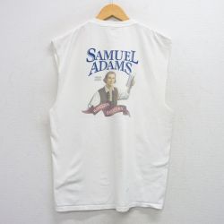 【20%OFF】L★古着 ヘインズ Hanes ノースリーブ ビンテージ Tシャツ メンズ 00年代 00s サミュエルアダムズ クルーネック 白 ホワイト 25jul05 中古