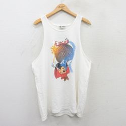 XL★古着 ビンテージ タンクトップ メンズ 00年代 00s ディズニー DISNEY ミッキー MICKEY MOUSE クルーネック 白 ホワイト 25jul07 中古
