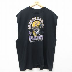 XL★古着 ノースリーブ ビンテージ Tシャツ メンズ 00年代 00s GRANGER LIONS 大きいサイズ クルーネック 黒 ブラック 25jul07 中古