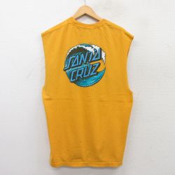 XL★古着 サンタクルーズ ノースリーブ Tシャツ メンズ コットン クルーネック 黄 イエロー 25jul08 中古