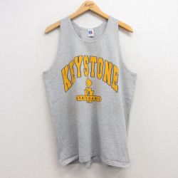 L★古着 ラッセル ビンテージ タンクトップ メンズ 00年代 00s キーストーン クルーネック グレー 霜降り 25jul12 中古