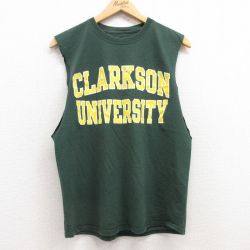 チャンピオン ノースリーブTシャツ クラークシン グリーン M | 古着