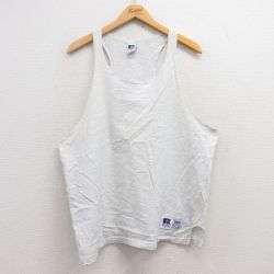 【20%OFF】L★古着 ラッセル ビンテージ タンクトップ メンズ 90年代 90s 無地 クルーネック USA製 薄グレー 霜降り 【spe】 25jul12 中古