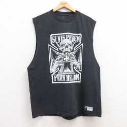 XL★古着 ノースリーブ Tシャツ メンズ ワールドプロレスリング PARABELLUM コットン クルーネック 黒 ブラック 25jul12 中古
