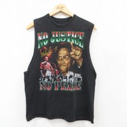 マルコムX ノースリーブTシャツ ブラック M | 古着