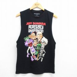 M★古着 ノースリーブ Tシャツ メンズ ジェフダナム コットン クルーネック 黒 ブラック 25jul14 中古