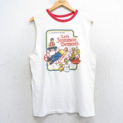 M★古着 スティーブンローズ ノースリーブ Tシャツ メンズ 子ども Summon Demons コットン クルーネック 白 ホワイト 25jul17 中古