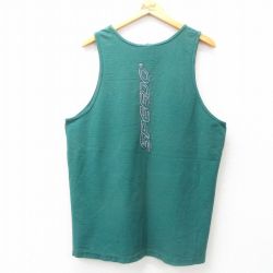 XL★古着 SPEEDO ビンテージ タンクトップ メンズ 00年代 00s ビッグロゴ コットン クルーネック USA製 緑 グリーン 25jul18 中古