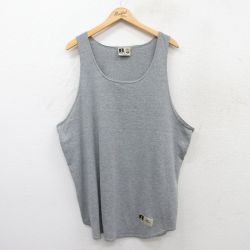 XL★古着 ラッセル ビンテージ タンクトップ メンズ 00年代 00s 無地 大きいサイズ ロング丈 クルーネック グレー 霜降り 25jul18 中古