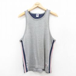 M★古着 ラッセル ビンテージ タンクトップ メンズ 80年代 80s 無地 クルーネック USA製 グレー 霜降り他 25jul18 中古