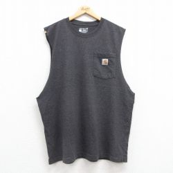 【50%OFF】カーハート ノースリーブTシャツ 胸ポケット グレー XL | 古着