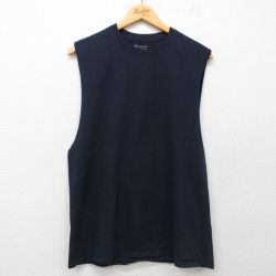 【50%OFF】L★古着 チャンピオン champion ノースリーブ Tシャツ メンズ 無地 クルーネック 紺 ネイビー 25jul19 中古