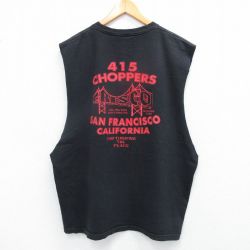 XL★古着 ノースリーブ Tシャツ メンズ サンフランシスコ ERISCO 大きいサイズ クルーネック 黒 ブラック 25jul19 中古