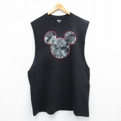 ディズニー ノースリーブTシャツ ミッキーマウス ブラック XL | 古着