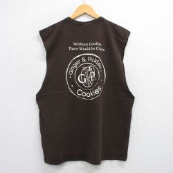 XL★古着 ノースリーブ ビンテージ Tシャツ メンズ 00年代 00s Got Coockies 大きいサイズ コットン クルーネック 茶 ブラウン 25jul19 中古