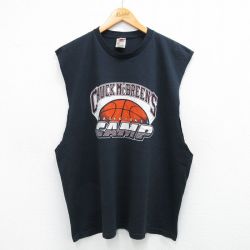 【20%OFF】XL★古着 フルーツオブザルーム ノースリーブ ビンテージ Tシャツ メンズ 00年代 00s バスケットボール 大きいサイズ クルーネック 黒 ブラック 25jul22 中古