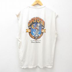 XL★古着 ヘインズ Hanes ノースリーブ ビンテージ Tシャツ メンズ 90年代 90s DRYOTE 骨 大きいサイズ コットン クルーネック 白 ホワイト 【spe】 25jul23 中古