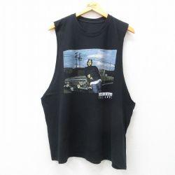 【50%OFF】XL★古着 ノースリーブ ヒップホップ ラップ Tシャツ メンズ アイスキューブ クルーネック 黒 ブラック 【spe】 25jul23 中古