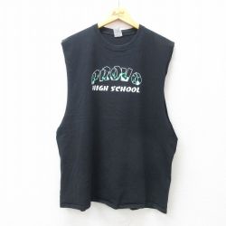 XL★古着 ノースリーブ Tシャツ メンズ PROVO 黒 ブラック 25jul23 中古