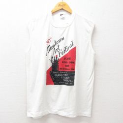 XL★古着 ノースリーブ ビンテージ Tシャツ メンズ 80年代 80s Art Festival クルーネック USA製 白 ホワイト 【spe】 25jul26 中古