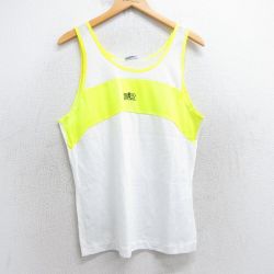 M★古着 ビンテージ タンクトップ メンズ 90年代 90s BR メッシュ地 クルーネック USA製 デッドストック 白他 ホワイト 25aug01 中古
