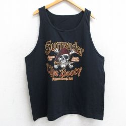 【50%OFF】XL★古着 タンクトップ メンズ スカル Surrender 大きいサイズ クルーネック 黒 ブラック 25aug13 中古