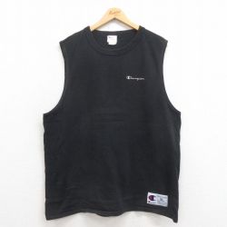 XL★古着 チャンピオン Champion ビンテージ タンクトップ メンズ 00年代 00s ワンポイントロゴ 大きいサイズ コットン 黒 ブラック 25aug13 中古
