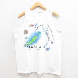 L★古着 ビンテージ タンクトップ メンズ 00年代 00s アンギラ コットン 白 ホワイト 25aug18 中古