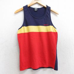 S★古着 ビンテージ タンクトップ メンズ 80年代 80s RUNNER UP マルチカラー クルーネック 紺他 ネイビー 25aug25 中古