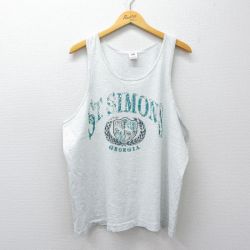 XL★古着 フルーツオブザルーム ビンテージ タンクトップ メンズ 90年代 90s ST.SIMONS 大きいサイズ クルーネック USA製 グレー 霜降り 26mar27