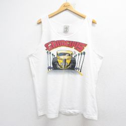 XL★古着 ビンテージ タンクトップ メンズ 90年代 90s GOODGUYS ホットロッド 大きいサイズ コットン クルーネック USA製 白 26may02