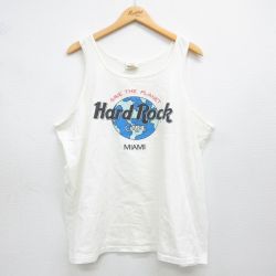 ハードロックカフェ 90s タンクトップ マイアミ 生成り ベージュ XL | 古着