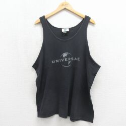 XL★古着 ビンテージ タンクトップ メンズ 90年代 90s ユニバーサル 大きいサイズ コットン USA製 ブラック【spe】 26may26